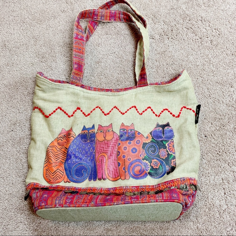 Laurel Burch | nwt whimsical cat tote bag